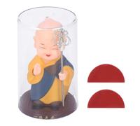 Jwthee Sculpture de Figurine de Moine Solaire, Statue de Petit Moine Chantant Bouddha, Ornement de Petits Moines Sensible à la lumière, hochant automatiquement la tête, agitant Les (Bleue)