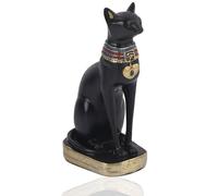 Jwthee Statue de Chat égyptien d'Egypte, Statuette Chat égyptien,Statue de Chat égyptien en Or Noir Grande, Statue Chat Égyptien Bastet, Statues des Chats égyptien en résine (A5-YX260839 Small Size)