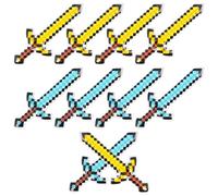 JWTRSVTY 10 PCS Gonflables Épées Set, 63 cm Épée Gonflable Pixel, Épée De Pirate Gonflable Enfant, Pixel Épées Gonflable Enfant, pour Cosplay, Piscine, Pirate Thème Fête, Costumées Accessoires