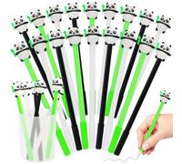 JWTRSVTY 30 PCS Stylos De Panda, Kawaii Animaux Panda Neutral Pen, 0,5mm Cartoon Panda Stylo à Bille, Pandas Gel Stylo à Bille, pour Enfants, Étudiants, Bureau Et Fourniture Scolaire (Noir + Bleu)