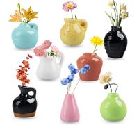 JWTRSVTY 8 PCS Mini Vase Magnétique Réfrigérateur, 3D Céramique Aimant Vase à Fleurs, Petits Vases Céramique Magnétique, Mini DIY Vase en Céramique Décoratif, pour Réfrigérateur Cuisine Casier Bureau