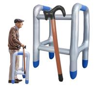 JWTRSVTY Ensemble Déambulateur Gonflable Et Canne, Bâton De Marche Gonflable, Gonflable Déambulateur pour Seniors, Costumes Amusants De Grand-Père Et Grand-Mère, pour Carnaval Anniversaire Cosplay