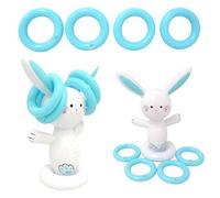 JWTRSVTY Jeux de Lancer Lapin Gonflable Pâques, Lancer de Lapin Gonflable de Pâques, Jeu de Lancer de Fête Pâques, Lancer Gonflable Ring Toss Game, 1 Gonflables Lapin + 4 Anneaux, Jeux de Famille