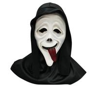 JWTRSVTY Masque Ghostface Halloween, Masque Facial Fantôme Halloween, Masque de cri de Fantôme, Masque Complet Tête Horreur Halloween, Accessoires Costume pour Fêtes Carnaval Halloween