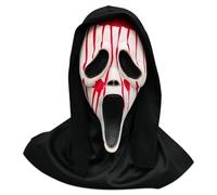 JWTRSVTY Masque Ghostface Halloween, Masque Facial Fantôme Halloween, Masque de cri de Fantôme, Masque Complet Tête Horreur Halloween, Accessoires Costume pour Fêtes Carnaval Halloween