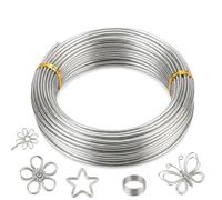 jwtyu 10m Fil de fer Souple Loisir Creatif Argent Fil Aluminium 3mm pour Les Travaux Manuels Les Sculptures l'artisanat d'art la Décoration les Bijoux les Couronnes les Plantes en Pot etc