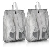 jwtyu 2 Sac à Chaussures Voyage Sac Chaussures Gris Sac à Chaussures en Maille TPU Imperméable Housse Chaussures Voyage Sac à Chaussures avec Fermeture éclair Adapté au Voyage