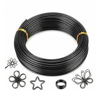 jwtyu 30m Fil de fer Souple Loisir Creatif Noir Fil Aluminium 2mm pour Les Travaux Manuels Les Sculptures l'artisanat d'art la Décoration les Bijoux les Couronnes les Plantes en Pot etc