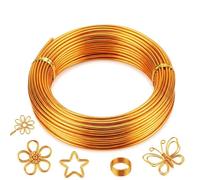 jwtyu 30m Fil de fer Souple Loisir Creatif Or Rose Fil Aluminium 2mm pour Les Travaux Manuels Les Sculptures l'artisanat d'art la Décoration les Bijoux les Couronnes les Plantes en Pot etc