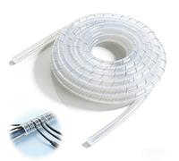 jwtyu Spirale de câble - 20 mm x 3 m - Blanc - Tuyau de protection flexible pour la maison, le bureau et la voiture - Pour les faisceaux de câbles ainsi que les câbles industriels