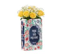 JXAXD Vase en forme de livre - En céramique - Pour fleurs, bibliothèque et décoration de table - Vase esthétique pour chambre à coucher, salon, bureau (fierté et préjugés)