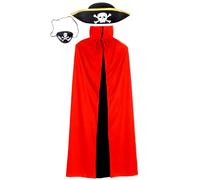 JXBBAAC Cape de Vampire d'halloween, Cape Vampire,Noir Rouge Cape Diable Réversible pour Adultes Enfants Halloween Carnaval Noël-90cm