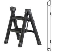 JXCCA Escabeau 2 Marches, Paroi en Tube d'acier Au Carbone en Forme de D, Très Approprié pour la Maison, la Salle de Stockage des Aliments, Le Bureau et L'entreprise, Portant 150 Kg