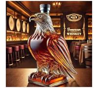 JXCCA Verre A Whisky, Bouteille de Whisky, Carafe de Whisky Personnalisée, Adapté Au Bar à Domicile, Affichage de Bureau, Adapté en Tant Que Cadeaux de Vacances ou Commerciaux, 350 ML