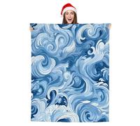 JXDXHCW Couverture avec imprimé abstrait vague de mer - Couverture moelleuse et légère - Pour canapé et lit - 100 x 125 cm