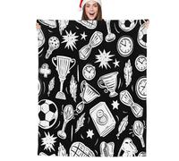 JXDXHCW Couverture avec imprimé trophées sportifs - Couverture moelleuse et légère - Pour canapé-lit - 150 x 200 cm - Noir