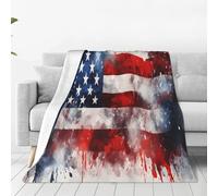 JXDXHCW Plaid avec imprimé drapeau américain - Couverture moelleuse et légère pour canapé lit - 100 x 75 cm