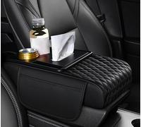 JXDYY Voiture Coussin D'Accoudoir pour Lamborghini Gallardo 2003-2006 2007 2008 2009 2010 2011 2012 2013, Antidérapant Console Centrale Tapis Cuir PU Accoudoir Central Couvercle Interieur,A-Black