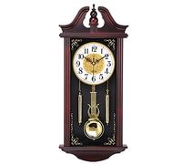 JXGXI Horloge Pendule Murale Style Vintag, Horloge Murale avec Balancier, Horloge Murale pour Salon Cuisine Bureau Maison Silencieuse Horloge en Bois Massif Sculpté Imitation