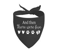 JXGZSO 1 bandana annonce de bébé pour chien et ensuite il y a quatre ou cinq chiens, cadeau de grossesse (étaient cinq noir)