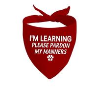 JXGZSO 1 bandana Resue Dog Trying My Best/Pardon My Manners pour chien avec inscription « Give Space Rescue »
