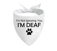 JXGZSO 1 pièce « I'm Not Ignoring You I'm Deaf Dog » bandana pour chien avec inscription « I'm Deaf Dog »