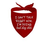 JXGZSO Bandana amusant pour chien avec inscription « I Can't Talk Right Now I'm Doing Bad Dog Shit Over The Collar » (Doing Bad D)