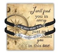 JXGZSO Bracelet « We're Simply Meant To Be » pour couple, cadeau sentimental, One Size, Corde tressée, Pas de pierre précieuse