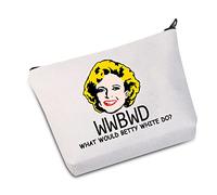 JXGZSO Cadeau d'inspiration dorée What Would Betty White Do Trousse de Maquillage Sac de Voyage pour Meilleure Amie Cadeau d'anniversaire, Blanc., Sac à Dos Blanc