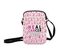 JXGZSO Sac à bandoulière à motif ruban rose pour encouragement du cancer du sein, Guérir le cancer, small