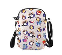 JXGZSO Sac à bandoulière amusant avec personnage de dessin animé pour amateur de jeu de pizza, cadeau pour fan de jeu, Sac à pizza, small
