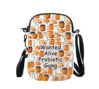 JXGZSO Sac à bandoulière amusant pour probiotiques, cadeau de microbiologie, aliments sains, sac à bandoulière, Sac alimentaire probiotique, small