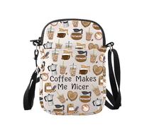 JXGZSO Sac à bandoulière pour amateur de café - Cadeau pour barista - Coffee Makes Me Nicer - Cadeau pour buveur de café, Sac à café Nicer, small