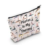 JXGZSO Sac de pilates amusant pour pilates, sac de maquillage, yoga, méditation, Pilates is My Therapy Bag