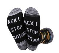 JXGZSO Symboles de l'Écosse Cadeau souvenir Next Stop Chaussettes Écosse Cadeau de voyage Écosse Cadeau de voyage Écosse Chaussettes pour amoureux de voyage Cadeaux de voyage, Next Stop Scotland, M-L