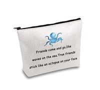 JXGZSO Trousse de maquillage amusante en forme de pieuvre avec inscription True Friends Stick Like A Octopus On Your Face - Cadeau idéal pour un ami, Best Friend Pieuvre