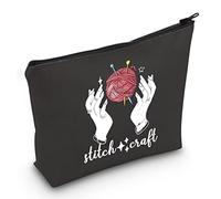 JXGZSO Trousse de maquillage avec fermeture éclair, Stitch Craft B