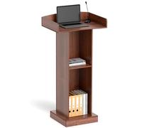 jxgzyy Pupitre en bois avec étagère de rangement à 2 étages - 60 cm × 41 cm × 120 cm - Pour salle de classe, bureau, restaurant, séminaire, mariage, église