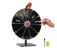 jxgzyy Spin the Wheel Roue de roulette de table de 30,5 cm pour prix avec marqueurs effaçables à sec et gomme, roues rotatives noires pour salon, carnaval, fête, pub, jeu de fortune