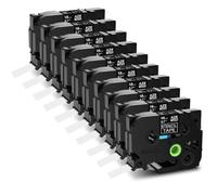 JXHDWYTYO 10 Pièces 18mm 24mm 36mm Ruban Stbbles Compatible avec STe-141 151 161 Noir sur Étiquette Transparente Compatible avec Étiquette PT-P900W Prquinze(10PK 18mm)