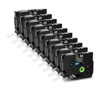 JXHDWYTYO 10 Pièces 18mm 24mm 36mm Ruban Stbbles Compatible avec STe-141 151 161 Noir sur Étiquette Transparente Compatible avec Étiquette PT-P900W Prquinze(10PK 24mm)