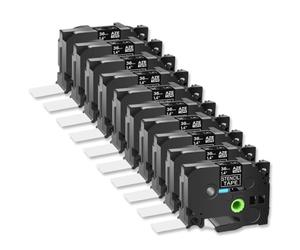 JXHDWYTYO 10 Pièces 18mm 24mm 36mm Ruban Stbbles Compatible avec STe-141 151 161 Noir sur Étiquette Transparente Compatible avec Étiquette PT-P900W Prquinze(10PK 36mm)