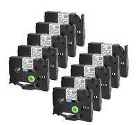 JXHDWYTYO 10 pièces de Rubans adhésifs acryliques Compatible avec étiquettes 12mm compatibles avec Les Fournitures d'imprimante Compatible avec numéro de pièce TZ TZe S231 S631(10PK Black on Clear)