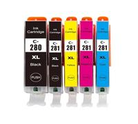 JXHDWYTYO Cartouche à Encre Compatible PGI280 CLI281 PGI-280 CLI-281 280xl 281xl Compatible avec Les imprimantes comme TR7520 TR8520 TS6120 TS8120 TS9120(5PCS)