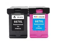 JXHDWYTYO Cartouche à Encre rémanenfacturée Compatible Compatible avec 667 667xl Fonctionne avec Deskjet Ink Advantage 1275 2374 2375 2376 2775 2776 Imprimantes(1BK and 1COLOR)