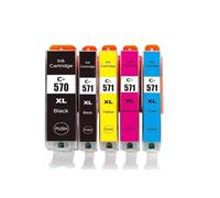JXHDWYTYO Cartouche d'encre PGI 570 CLI 571 PGI570XL, Compatible avec MG5750 MG5751 MG5752 MG6850 MG7750 MG6853 MG7753 TS505(1set 5pcs)