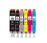 JXHDWYTYO Cartouche d'encre PGI 570 CLI 571 PGI570XL, Compatible avec MG5750 MG5751 MG5752 MG6850 MG7750 MG6853 MG7753 TS505(1set 6pcs)