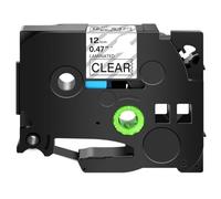 JXHDWYTYO Compatible avec l'imprimante d'étiquettes 1PK 231 241 251 S231 6 Mm 9 Mm 12 Mm 18 Mm 24 Mm Rubans laminés(Black on Clear)