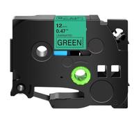 JXHDWYTYO Compatible avec l'imprimante d'étiquettes 1PK 231 241 251 S231 6 Mm 9 Mm 12 Mm 18 Mm 24 Mm Rubans laminés(Black on Green)