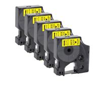 JXHDWYTYO Étiquettes 12 mm compatibles avec l'étiqueteuse D1 LabelManager LM160 210D 280 360D(5PK Black on Yellow)